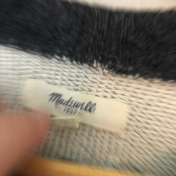 Madewell Womens Gray Buffalo Plaid Checkered Arm Sweater Crewneck Small - Picture 7 of 7